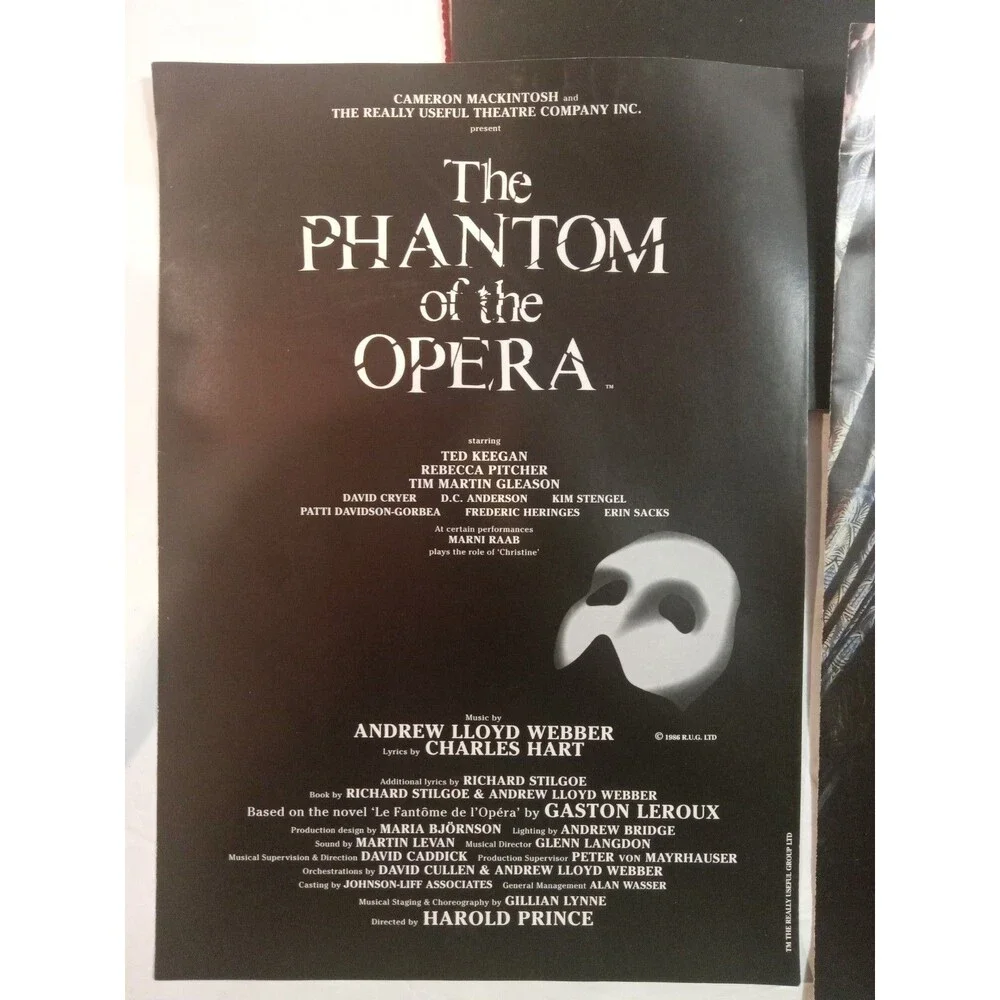 VTG Phantom of the Opera Souvenir Program w/Inserts